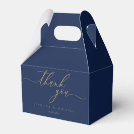 Simple Navy Gold Minimalistisch Danke Geschenkschachtel
