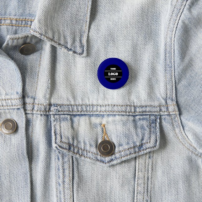 Simple Navy Personalized Solid Color Button (Beispiel)