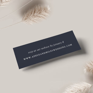 Simple Navy & White Mariage Website Carte RSVP