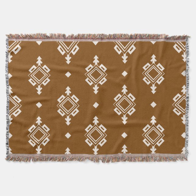 Simple Neutral Boho Southwest Native Decke (Vorderseite)