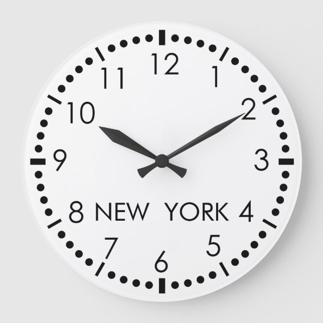 Simple New York Newsroom Große Wanduhr (Vorderseite)