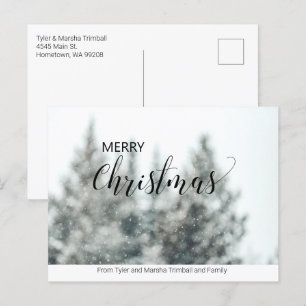 Simple No Foto Personalisiert Weihnachten Postkart Postkarte