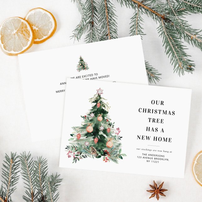 simple Noël arbre vacances déménagement faire-part (Créateur téléchargé)