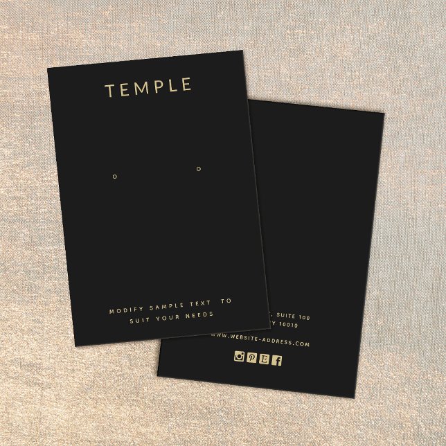 Simple Noir Ajouter votre logo Carte d'affichage d (Créateur téléchargé)