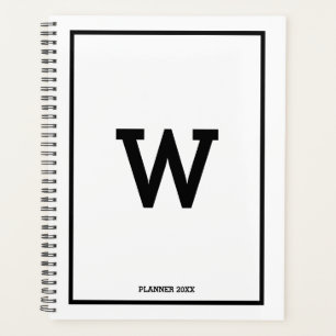 Simple Noir Blanc Initial Mois