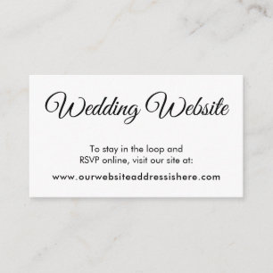 Simple Noir Blanc Mariage Site Web Cartes de boîti