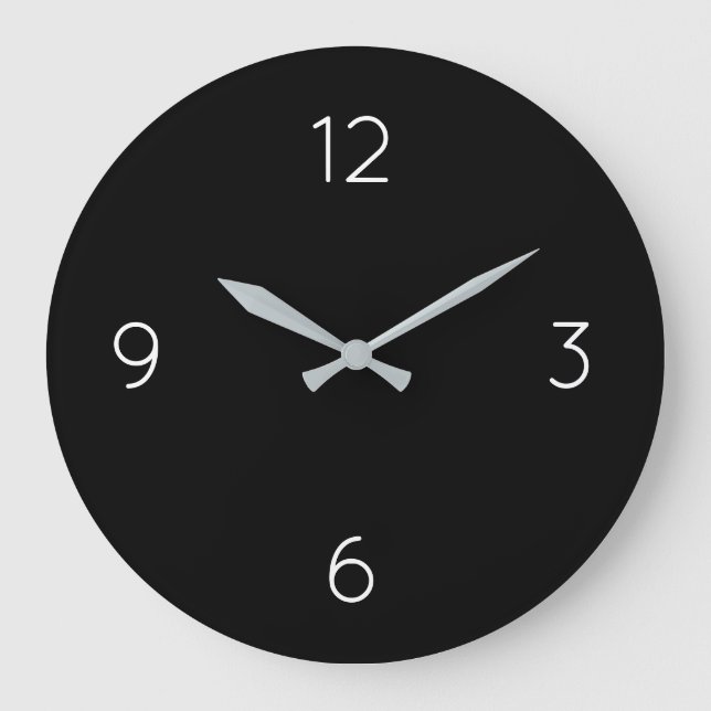 Simple noir et blanc, grande horloge numérique (Recto)