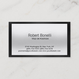 Simple noir gris blanc plaine Carte de visite mode