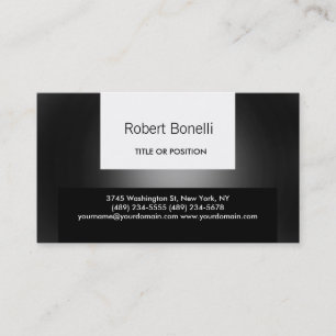 Simple noir gris clair Carte de visite moderne