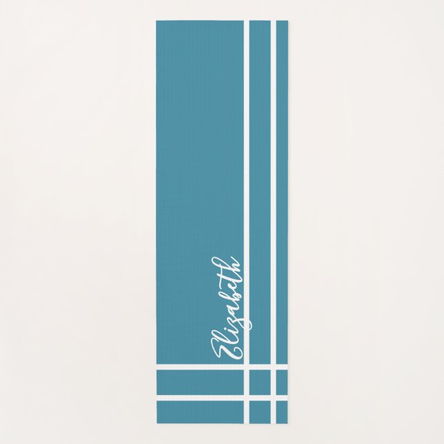 Simple Ocean Blue minimalistische individuelle Nam Yogamatte (Vorderseite)