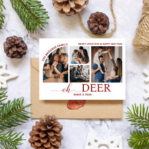 Simple Oh Deer Was für ein Jahr FotoCollage Weihna Karte