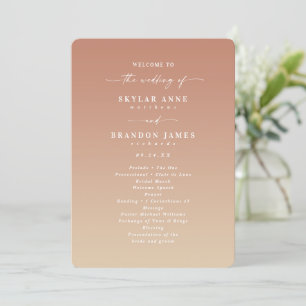 Simple Ombre Clay & Gold Mariage programme de céré