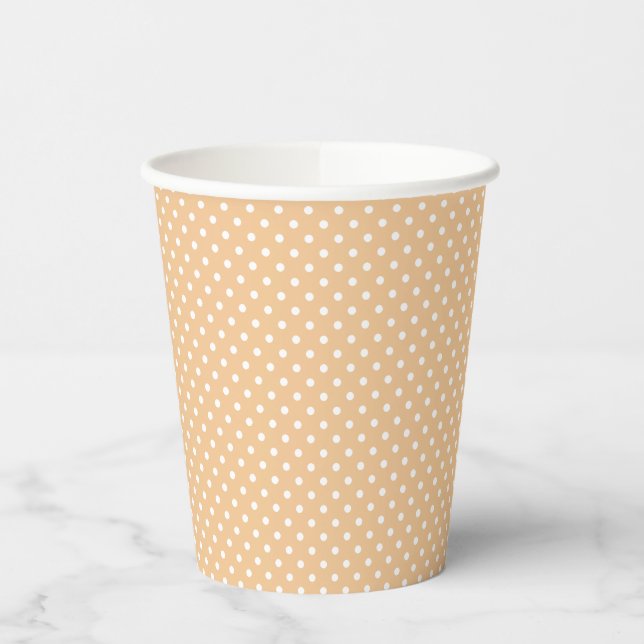Simple Orange Polka Dot Pappbecher (Links)