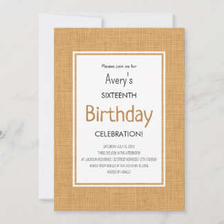Simple Orange Textured Birthday Einladung