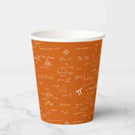 Simple Orange White Math Pattern Pappbecher