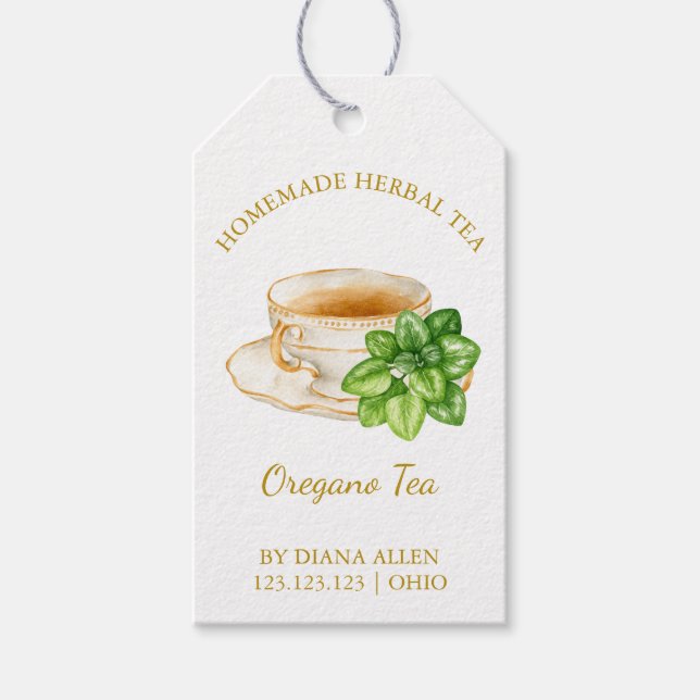 Simple Oregano Tea Hang Tag Geschenkanhänger (Vorderseite)