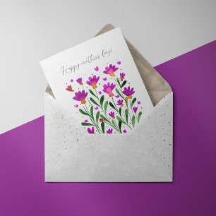 Simple oublier moi pas fleurs Carte de la fête des