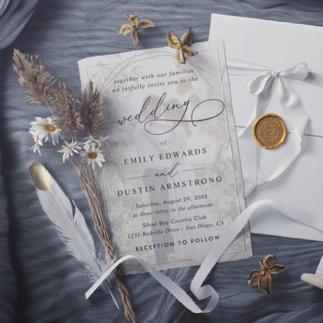 Simple Overlay Photo Budget QR Code Wedding Einladung (Von Creator hochgeladen)