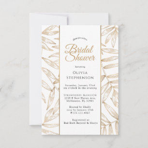 Simple Palm d'or Tropical Bridal Douche invitation