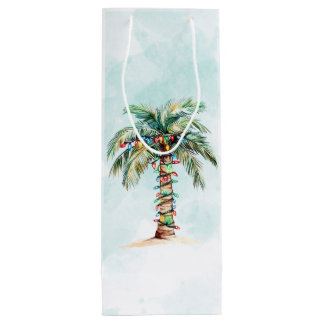 Simple Palm Tree Beach Weihnachten Geschenktüte Für Weinflaschen