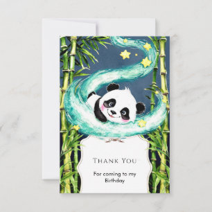 Simple Pastel Magical Panda Geburtstag Dankeskarte