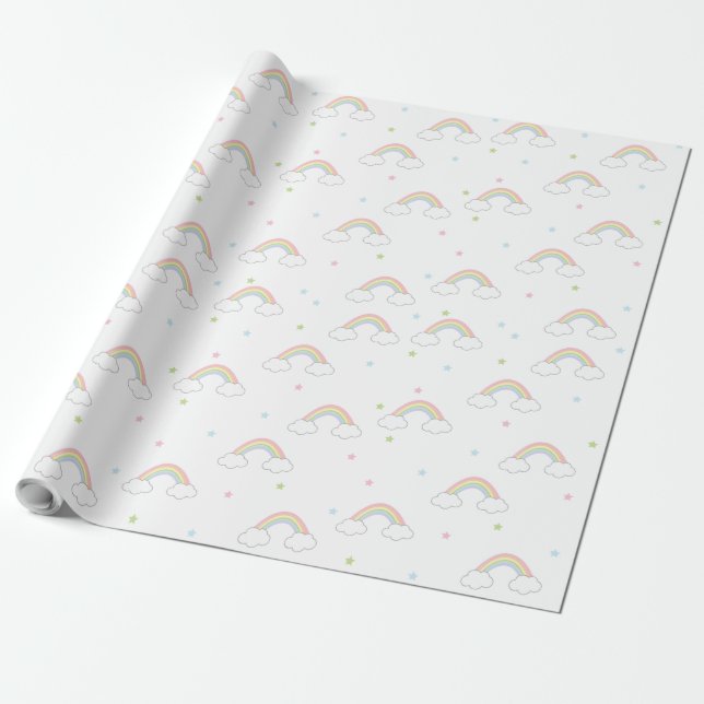 Simple Pastel Rainbow Geschenkpapier (Ungerollt)