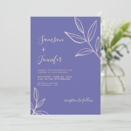 Simple Periwinkle Blue Calligraphy Foto Wedding Einladung