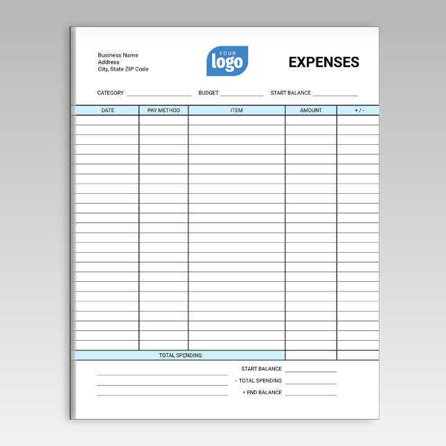 Simple Personalized Logo Business Expenses Notepad Notizblock (Von Creator hochgeladen)