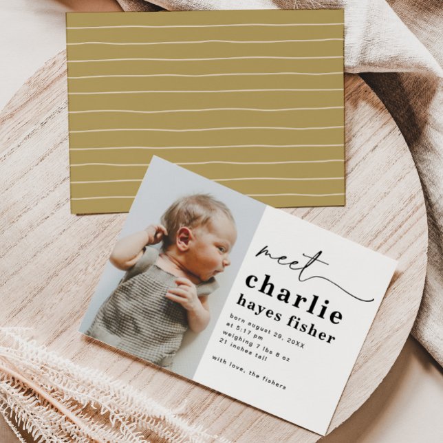 Simple Photo Birth Announcement | Boy's Birth Einladung (Von Creator hochgeladen)