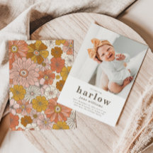 Simple Photo Birth Announcement | Girl Birth