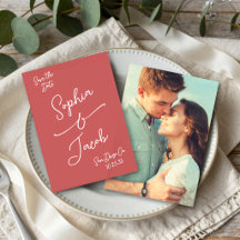 Simple Photo de Save the Date Dessiné à la Main de