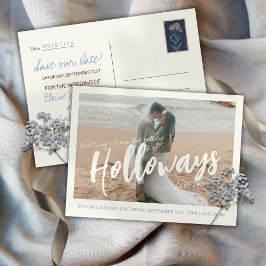 Simple Photo Destination Wedding Save the Date  Ankündigungspostkarte