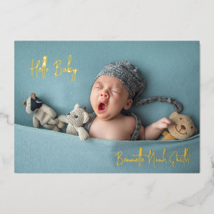 Simple Photo Elegant Faire-part de naissance Gold