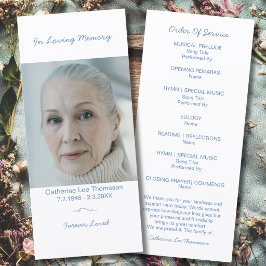 Simple Photo Funeral Order Of Service Flat Program Programm