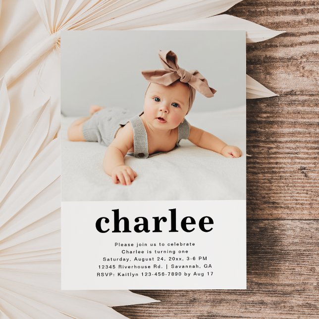 Simple Photo Invitation Anniversaire | Floral (Créateur téléchargé)