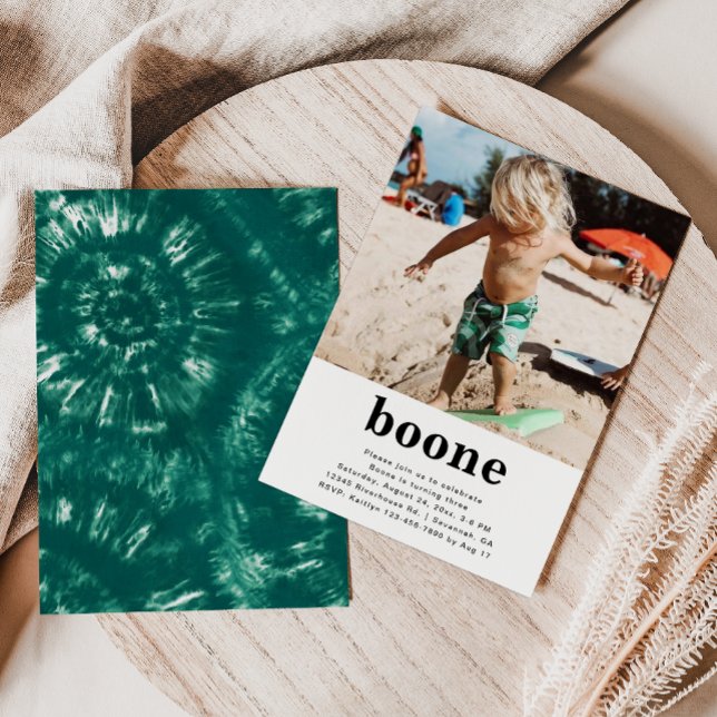 Simple Photo Invitation Anniversaire | Tie Dye (Créateur téléchargé)