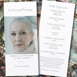 Simple Photo Memorial Order Of Service Program Programm
