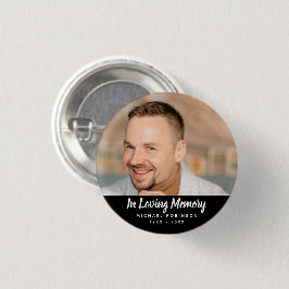 Simple Photo Memorial Tribute Funeral Keepsake Button