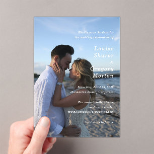 Simple Photo Moderne Faire-Part de Mariage