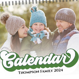 Simple Photo Months Cool Retro Typography Colorful Kalender