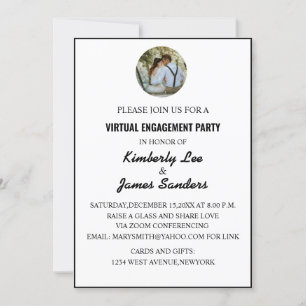 Simple Photo Virtual Engagement Party Invitation