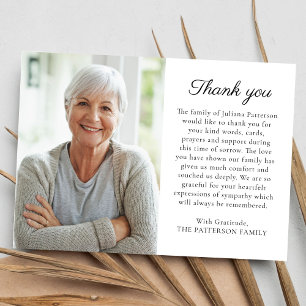 Simple photo Votre message Carte de remerciements 