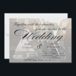 Simple Photo Wedding Invitation White & Black Einladung<br><div class="desc">This beautiful design features the photo of your choosing front-and-back, but the front image has a beautiful soft, white overlay that makes the black text pop and ensures all of your text is super legible! The calligraphy text in combination with modern text is an elegant way to show your guests...</div>