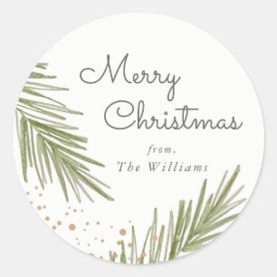 Simple Pines Weihnachtssticker Runder Aufkleber