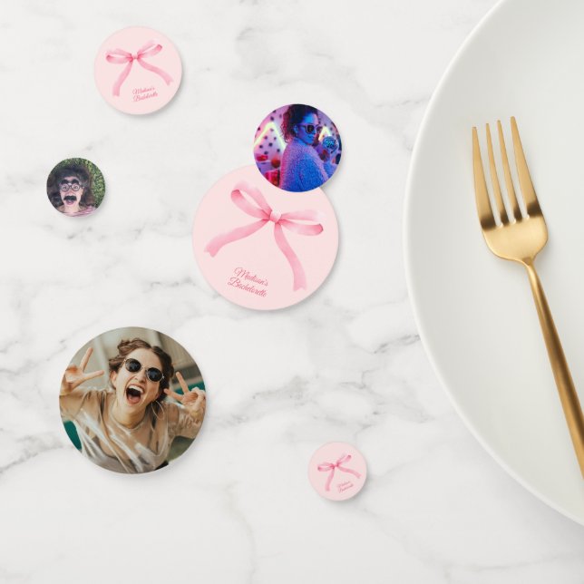 Simple Pink Bow Girly Coquette Junggeselinnen-Absc Konfetti (Gruppe)