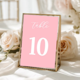 Simple Pink Table Numbers Sign Tischnummer