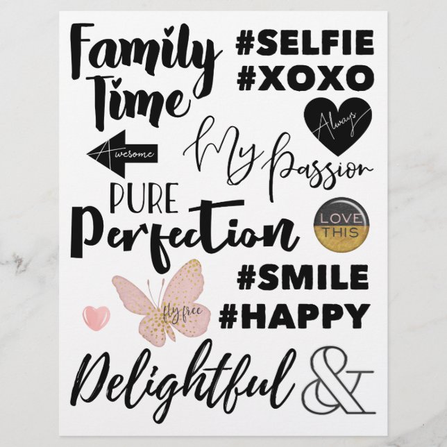 "Simple Pleasures" Word Art Set 01 (Vorderseite)
