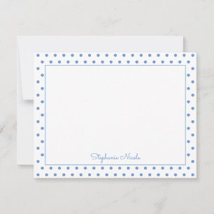 Simple Polka Dot Light Blue Personalisiert Mitteilungskarte