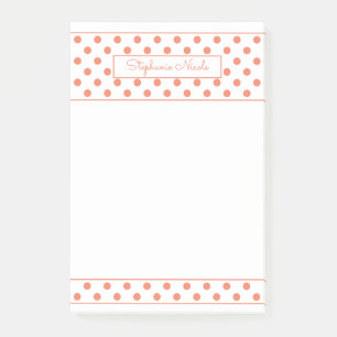 Simple Polka Dot Orange Personalisierte dünne Gren Post-it Klebezettel