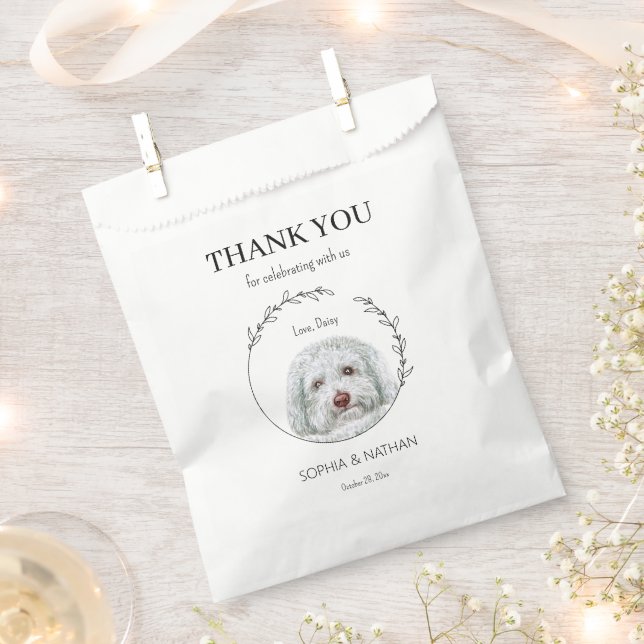 Simple Poodle Dog Wedding Danke Geschenktütchen (Ausgeschnitten)